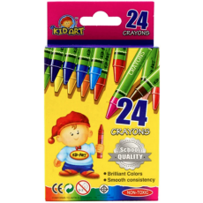 Kid Art Wax Crayons 8mm, 24's
